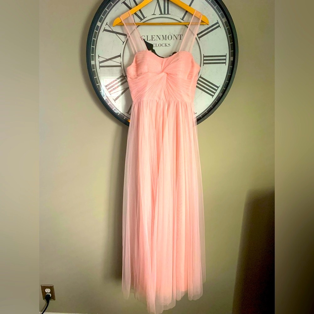 NWOT Revelry Pippa Tulle Petal Pink Full-Length Bridesmaids Dress